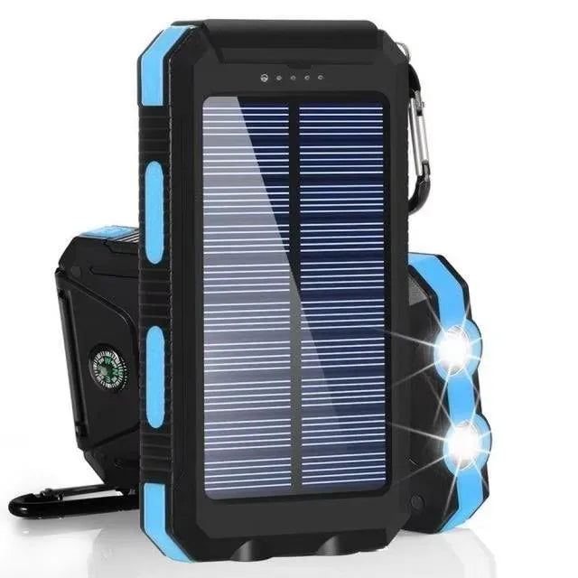 Solar Power Bank 80000mAh Portable Charging Poverbank External Battery Charger Strong Light LDE Light for All Smartphones