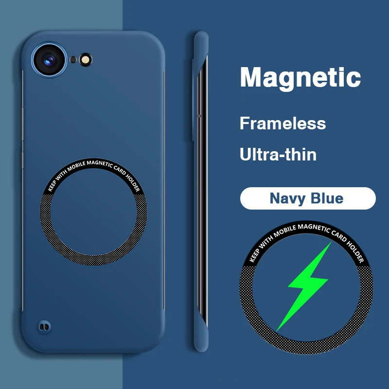 Candy Colors Slim Phone Case for iPhone 16 Pro Max Plus 16E 5G Magnetic Wireless Charging Shockproof Frameless Simple Back Cover