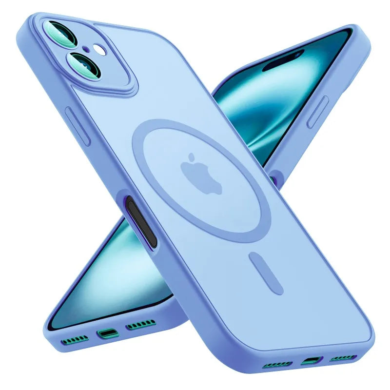 Luxury Frosted Phone Case For iPhone 18 17 17e 16e 16 15 14 13 12 11 Pro Max Plus For Magsafe Matte Transparent Magnetic Cover