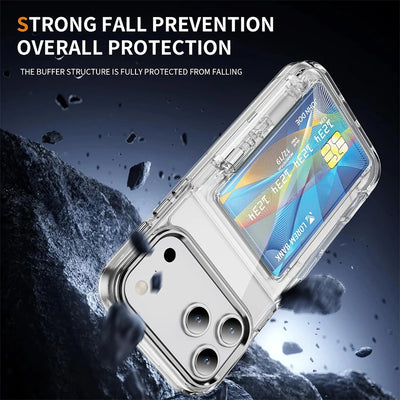 Clear Card Slot Phone Case - Soft Protective Wallet Case with Bank Card Sleeve for iPhone 18,17,16,15,14,13,12,11,XR/Air/Plus/Pro/Pro Max Series, With Full-Body Double Protection.