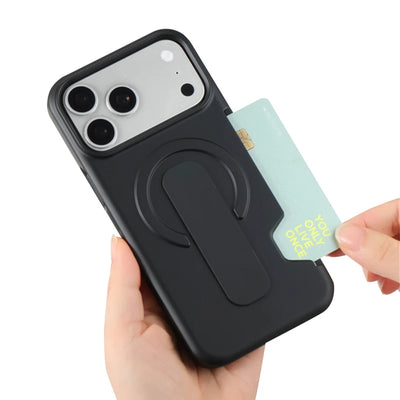 Soft Liquid Silicone Magnetic Case for Magsafe iPhone 17 16 15 14 13 Pro Max Strap Holder Card Slot Shockproof Cover
