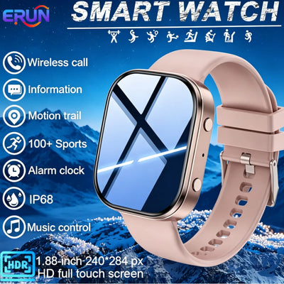 Smart Watch With Wireless Calling, 1.88 TFT Display, Multiple Sports Modes, Call and Message Notifications, AI Voice Control, Sleep & Music Monitoring, Remote Camera, Alarm Clock, Calculator, USB Rechargeable Lithium Polymer
