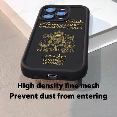 Morocco Passport Phone Case Silicone Phone Case For iPhone 17 Air 17 16 15 14 13 12 11 Plus Pro Max Shockproof Soft Cover