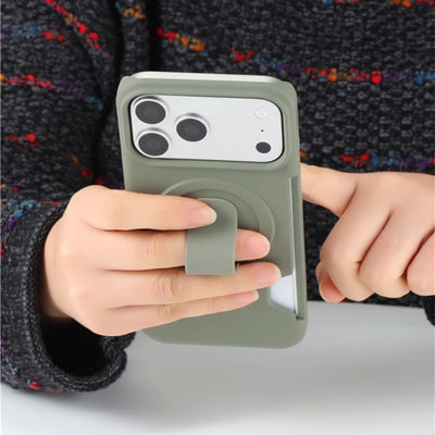 Soft Liquid Silicone Magnetic Case for Magsafe iPhone 17 16 15 14 13 Pro Max Strap Holder Card Slot Shockproof Cover