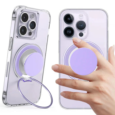 Grippopso Mobile Phone Finger Holder Socket Magnetic Cell Phone Grip Stand Finger Ring Kickstand Rotation Universal Phone Stand