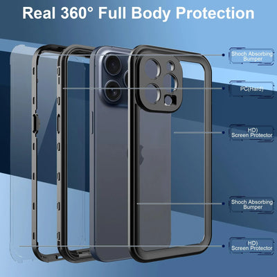 IP68 Shellbox Waterproof Case For iPhone 18 17 16 15 14 13 12 11 Pro Max XR XS Plus Metal Aluminum Swimming Phone Luxury Cover