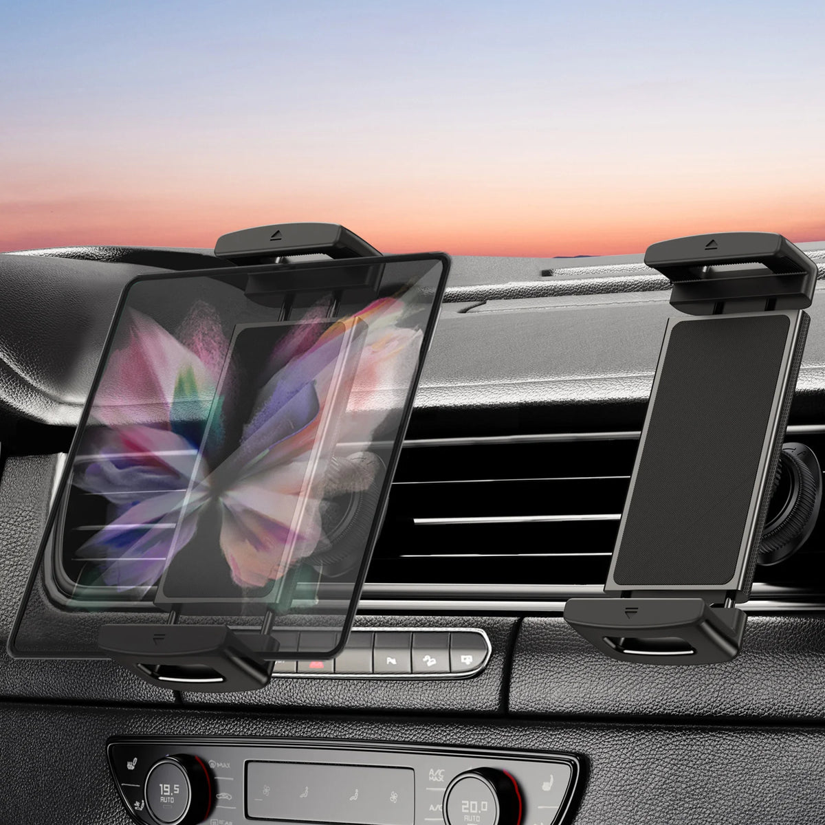 Eary Car Phone Holder 360°Rotatable Mount Vent Tablet for Car iPad Mini Air Z Fold 7 6 iPhone 17 Samsung S26 More 4-12.9" Device