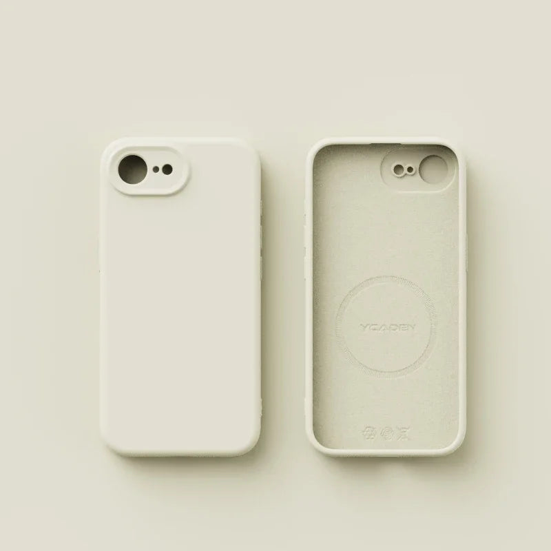Luxury Magnetic Original Soft Liquid Silicone Phone Case For iPhone 17E 16E Shell For Magsafe Matte Skin Feel Back Cover Funda