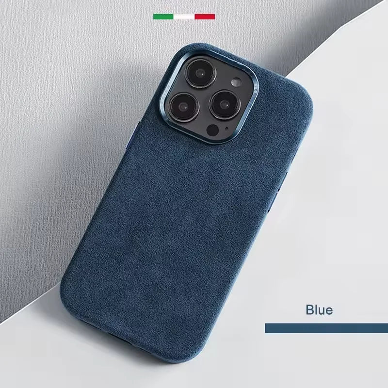 Premium Soft Suede Metal Camera Lens Protection Magnetic Phone Case for IPhone 16 15 14 Plus 13 12 Pro Max Shockproof Back Cover