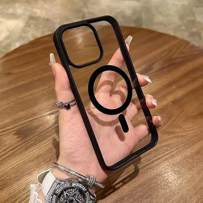 Luxury Magnetic For Magsafe Wireless Charge Case For iPhone 17 16 15 14 Plus 13 12 11 Pro Max 17E 16E Shockproof Clear Cover