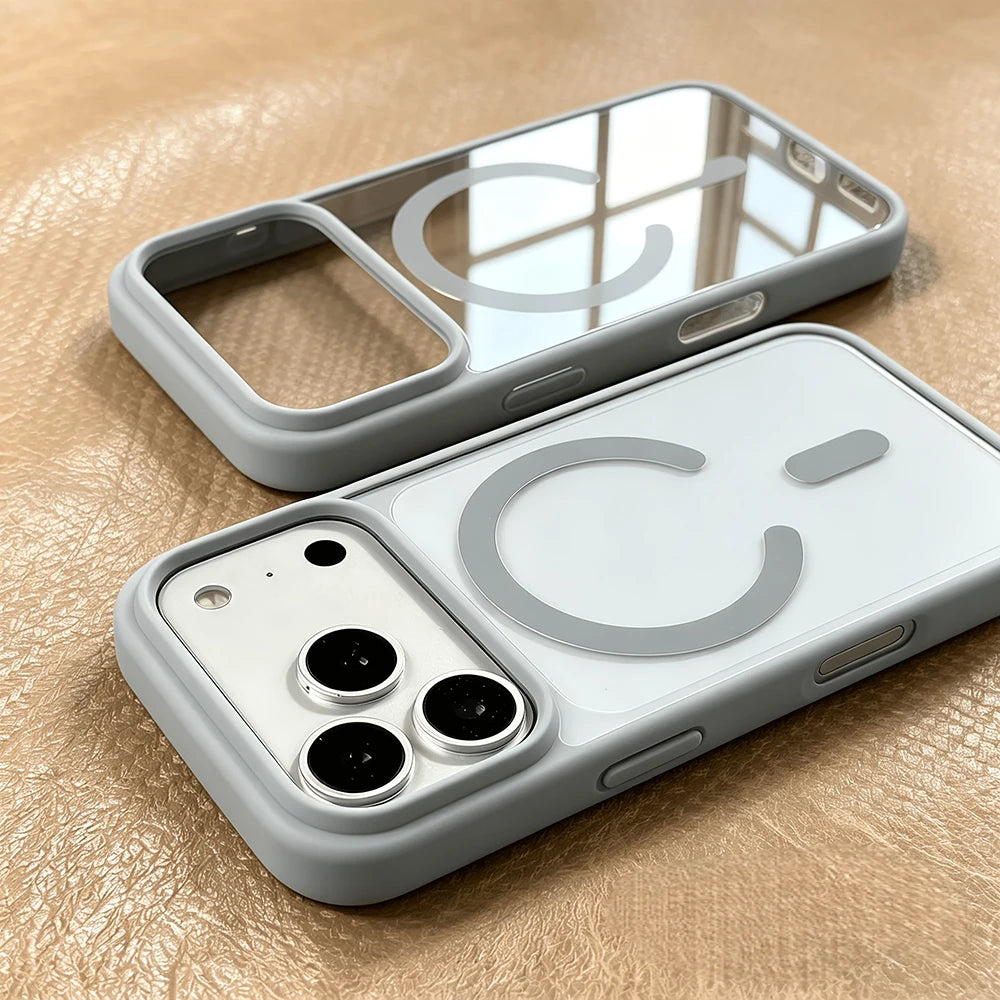 Luxury Candy Bumper Shockproof Phone Cases For iPhone 17 16 15 14 18 Pro Max 17Pro 18Pro For Magsafe Magnetic Clear Back Cover