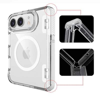 Luxury Clear Shockproof Hinge Bracket Phone Case For iPhone 18 Duo For iPhone 18 Fold Ultra Magnetic Folding Hard Protect Cover