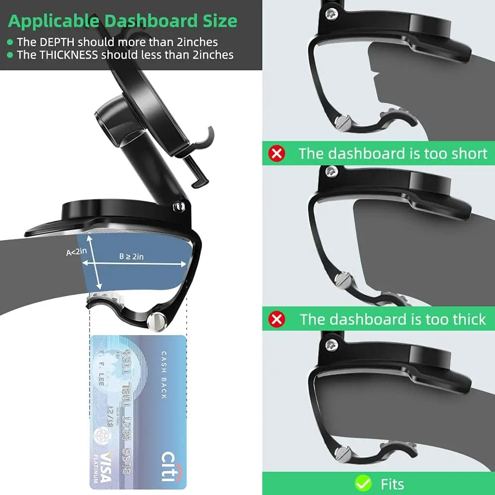 Dashboard Car Phone Holder Stable 360-Degree Rotation Phone Mount Universal for 4-7 inch Smartphone Navigation Stand