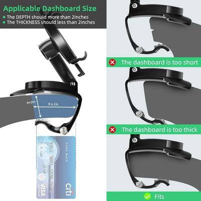 Dashboard Car Phone Holder Stable 360-Degree Rotation Phone Mount Universal for 4-7 inch Smartphone Navigation Stand