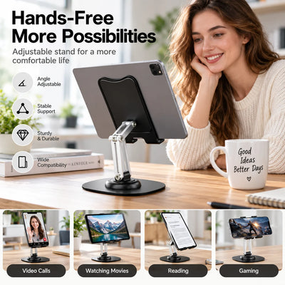 360°Adjustable Universal Tablet Stand Desk Holder Mount Detachable Arm For Cell Phone iPad iPhone Portable Desktop Stand 1PCS