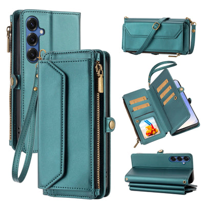 Wallet Protective Case for Samsung S26/S25/S24/S23/S22/S21 Ultra Cross-Shoulder Strap Protective Cover with Multiple Card Slots for Coins Faux Leather Phone Case