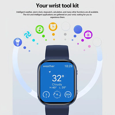 Smart Watch With Wireless Calling, 1.88 TFT Display, Multiple Sports Modes, Call and Message Notifications, AI Voice Control, Sleep & Music Monitoring, Remote Camera, Alarm Clock, Calculator, USB Rechargeable Lithium Polymer