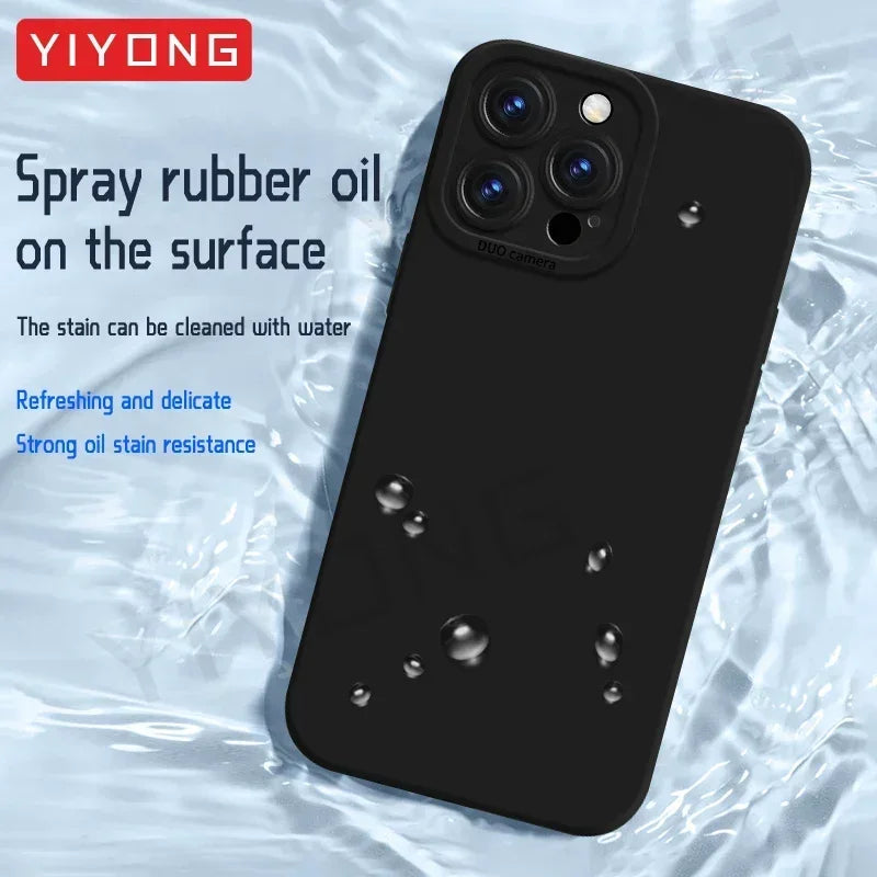 For iPhone17 Pro Max Case YIYONG Original Soft Liquid Silicone Cover For iPhone 17 Air 16 16e 15 14 Plus 12 13 Mini Phone Cases