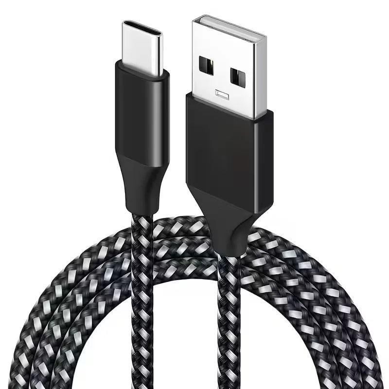 6-Pack Braided USB-C Cable Fast Charging 3.3FT/1m Durable USB a to Type C Data Cable for iPhone 18/15/16/17 Samsung Galaxy Series Tablets Black