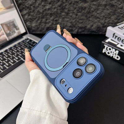 Luxury Metal Ring Bracket For Magsafe Magnetic Phone Case For iPhone 17 Air 16 E 15 14 Plus 13 12 11 Pro Max Shockproof Cover
