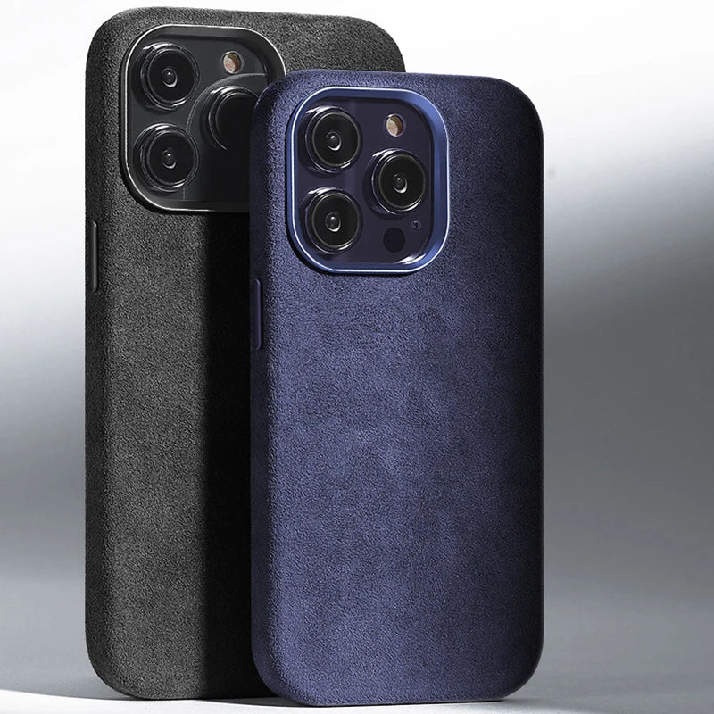 Premium Soft Suede Metal Camera Lens Protection Magnetic Phone Case for IPhone 16 15 14 Plus 13 12 Pro Max Shockproof Back Cover