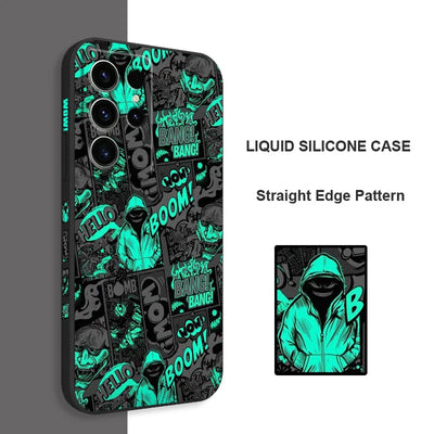 Blackened Clown Phone Case For Samsung Galaxy S25 S24 S23 S22 S21 S20 S10 S10E S9 Ultra Plus FE Note 20 Ultra 10 9 Plus Cover