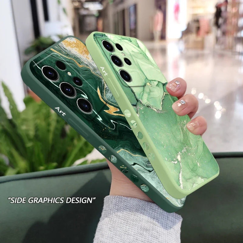 Marble Texture Phone Case For Samsung Galaxy S25 S24 S23 S22 S21 S20 S10 S10E Ultra Plus FE Note 20 Ultra 10 Plus Cover