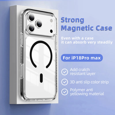 Luxury Clear for Magsafe Magnetic Case For iPhone 18 17 Pro Max 18pro 17pro Coque Wireless Charging Candy Frame Shockproof Cover