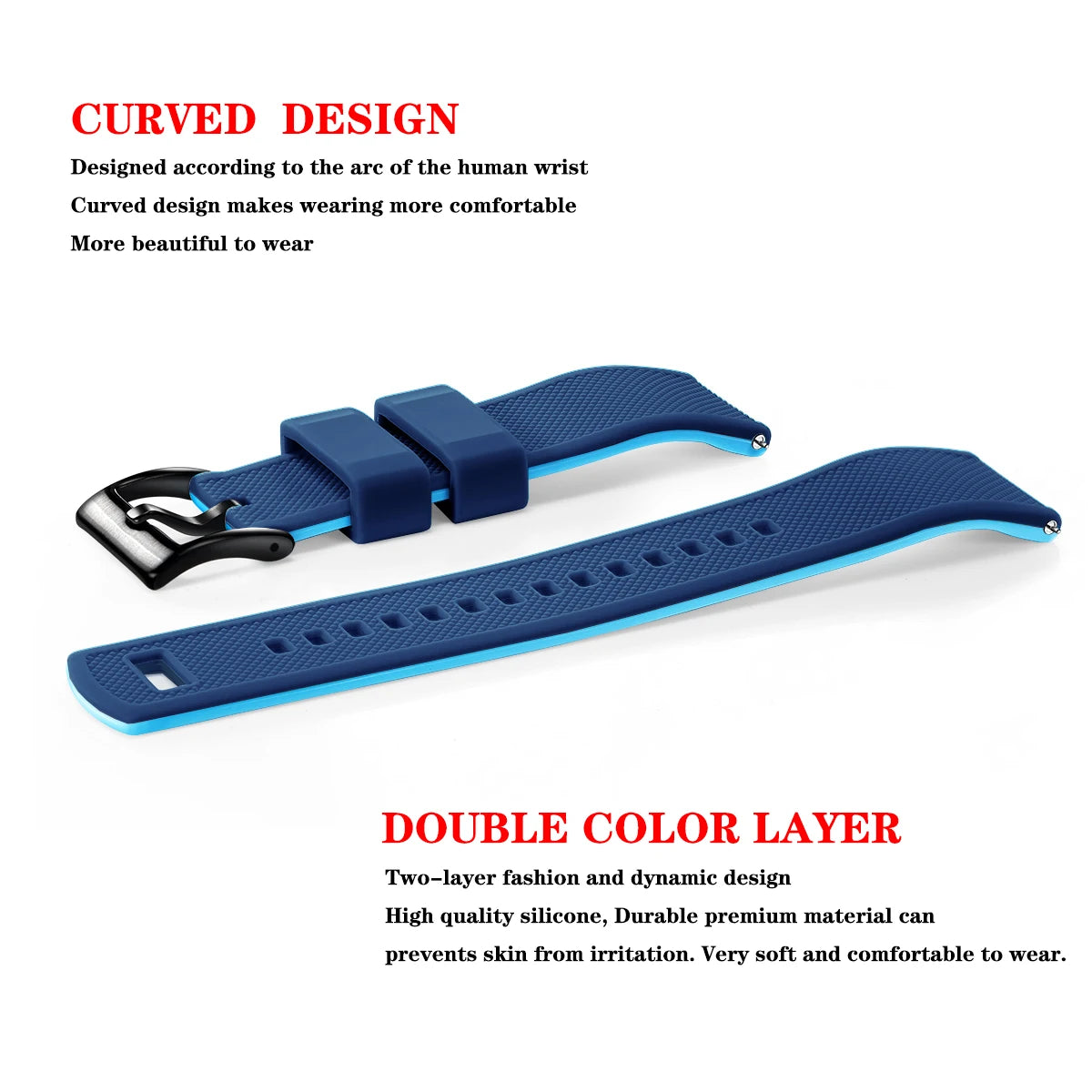 Quick Release Rubber Watch Strap Silicone Watch Band 18mm 20mm 22mm  Huawei ,Samsung Galaxy, Garmin, Watch Replacement Watchband