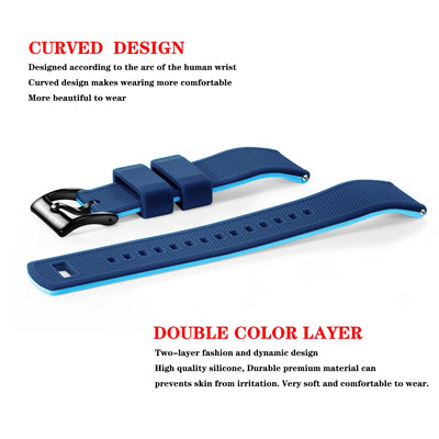 Quick Release Rubber Watch Strap Silicone Watch Band 18mm 20mm 22mm  Huawei ,Samsung Galaxy, Garmin, Watch Replacement Watchband