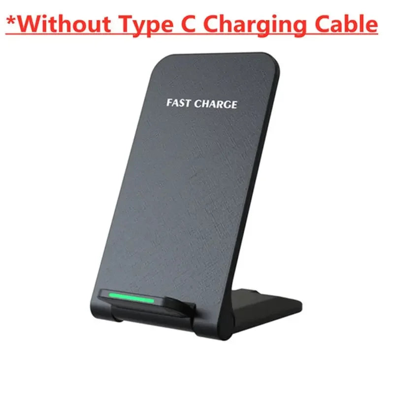 Fast Wireless Charger Stand Pad for iPhone 17 16 15 14 13 Pro Samsung Xiaomi Phone Chargers Induction Fast Charging Dock Station