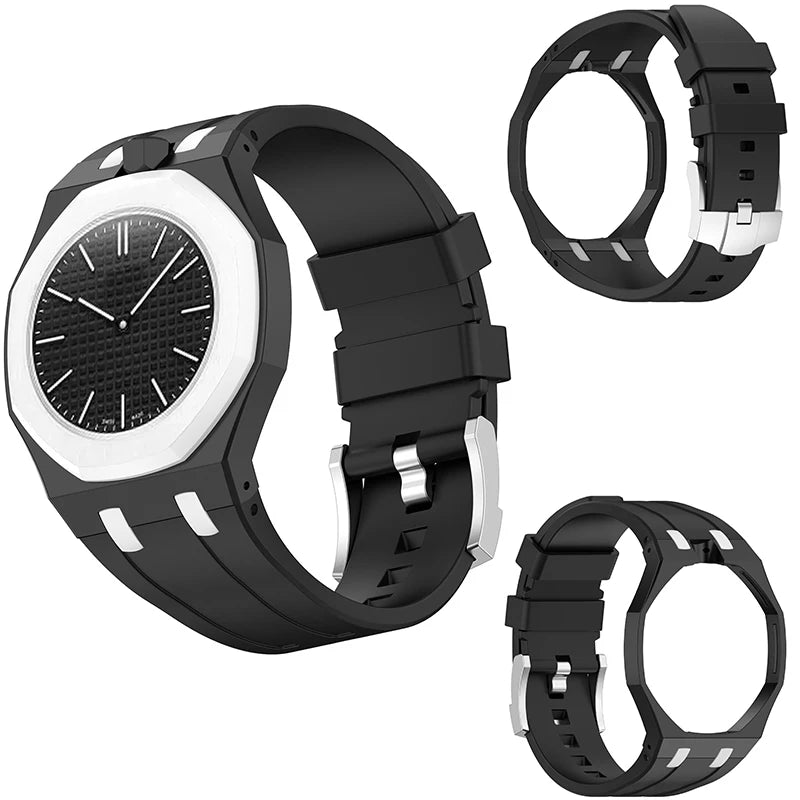PC Case+Silicone Strap for Swatch X AP Royal Pop Pocket Watch Changer To Wristwatch Integrated Modification Accessories Bracelet