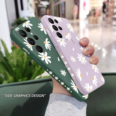 Plain Daisies Phone Case For Samsung Galaxy S24 S23 S22 S21 S20 Ultra Plus FE S10 S9 S10E Note 20 Ultra 10 9 Plus Cover