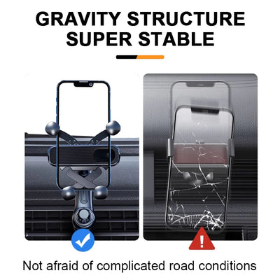 SEAMETAL Gravity Car Phone Holder Air Vent Telescopic Car Phone Mount 360-Degree Air Outlet Smartphone Support for 4.7-7 inch