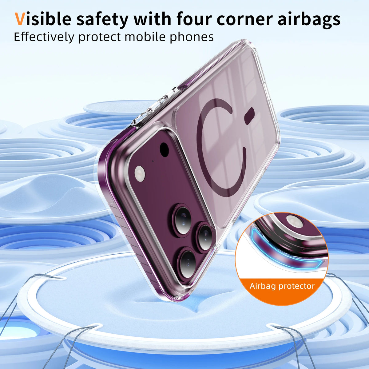 Luxury Clear for Magsafe Magnetic Case For iPhone 18 17 Pro Max 18pro 17pro Coque Wireless Charging Candy Frame Shockproof Cover