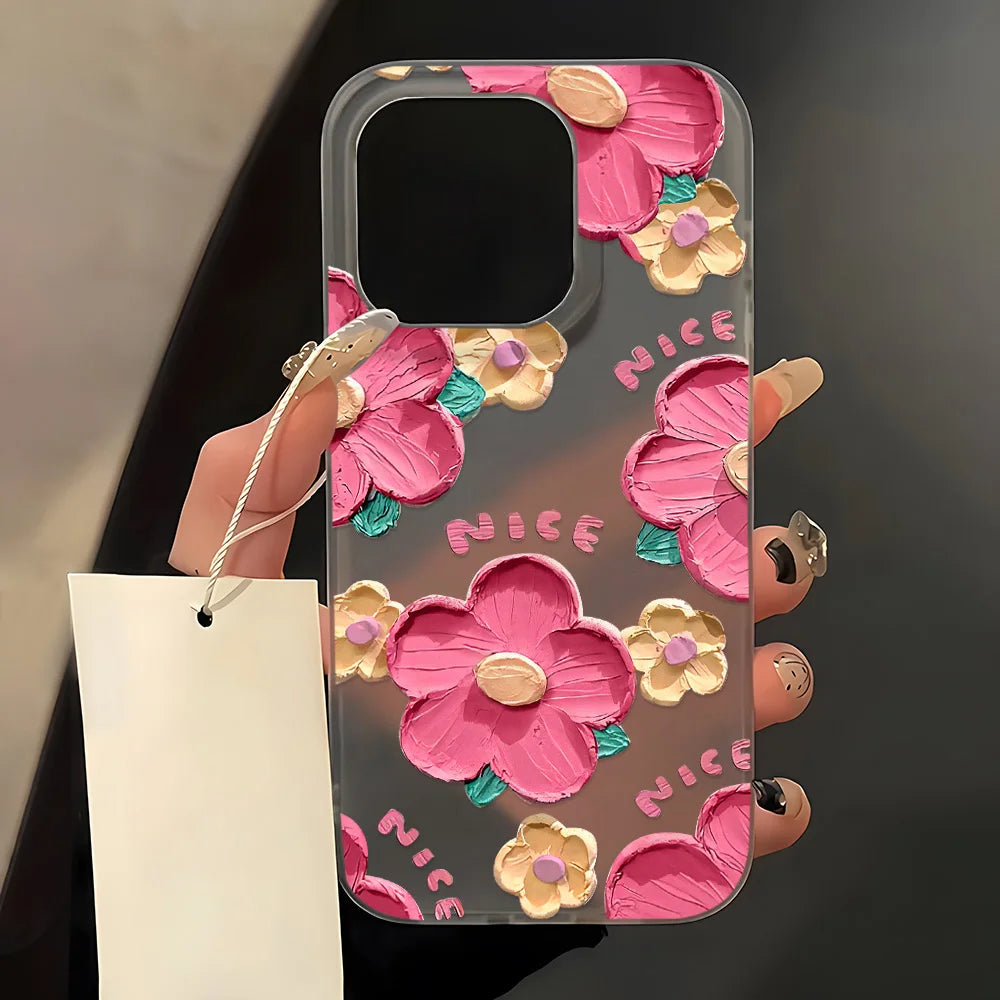 INS Flower Soft Phone Case for iPhone 17 Pro Max Case iPhone 16 13 12 Mini 14 11 15 Pro Max Plus Silicone Shockproof Back Cover