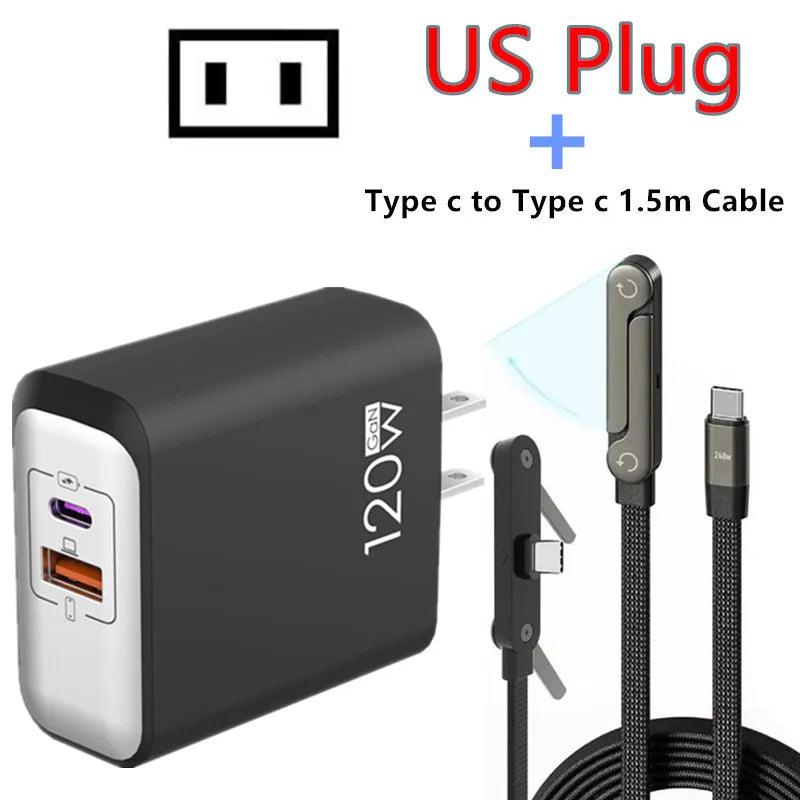 120W GaN USB C QC 3.0 Fast Charger Quick Charging PD Charger EU US UK Wall Power Adapter For iPhone Samsung Xiaomi Huawei iPad﻿﻿