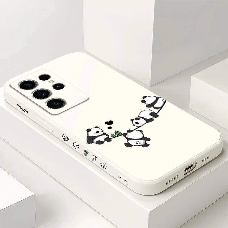 Baby Panda Phone Case For Samsung Galaxy S25 S24 S23 S22 S21 S20 S10 S10E Ultra Plus FE Note 20 Ultra 10 Plus Cover