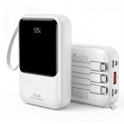 10000mAh Portable Power Bank for Universal Devices Super Fast Charging with Built-in Cable Large Capacity Power Bank for All Smartphones