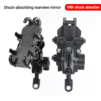 Motorcycle Bicycle Phone Holder Aluminum Handlebar Shock Absorption Cycling GPS Bracket for iPhone 16 Samsung Xiaomi Bike Mount