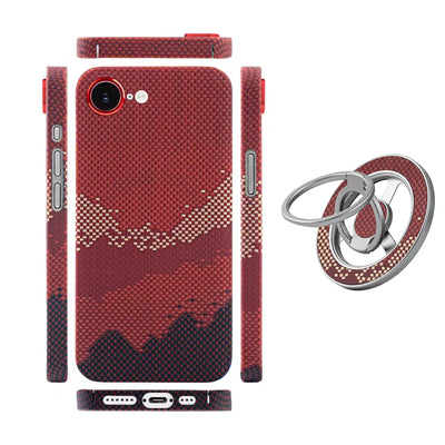 Amstar Magnetic Carbon Fiber Phone Case for iPhone 16e Magsafe Cover Luxury Kevlar Aramid Fiber Magnetic Cases