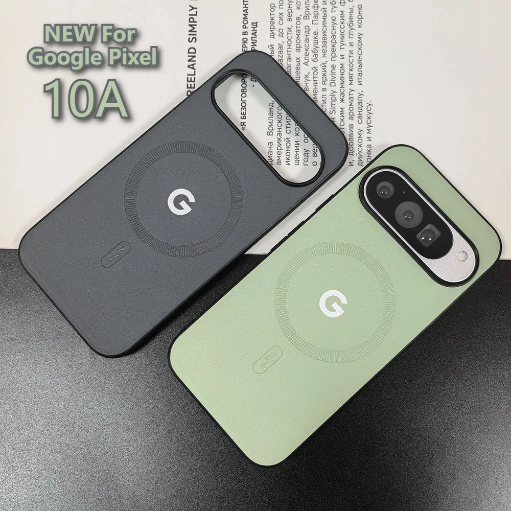 Solid Color Soft Leather for Magsafe Case for Google Pixel 10A 10 9 8 Pro XL 9A 8A Magnetic Wireless Charging Lens Protect Cover