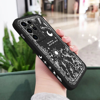 Moon Snowflake Phone Case For Samsung Galaxy S25FE S24 S23 S22 S21 S20 S10 S10E Ultra Plus FE Note 20 Ultra 10 Plus Cover