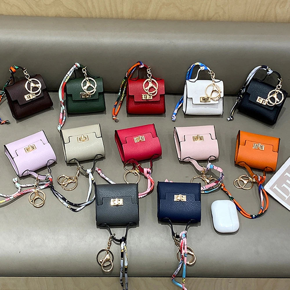 Mini Square Leather Bag Charm Bag Pendant Light Luxury Cute Bag Pendant Fashion Decor Accessories Creative Keychain Coin Purse