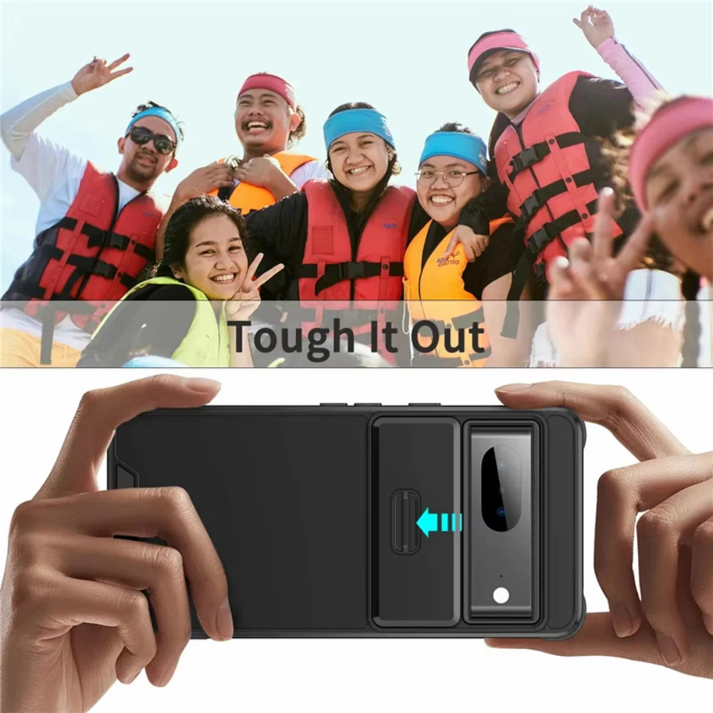 Shockproof Armor Matte Phone Case For Google Pixel 9 Pro XL 9A 8 7 Pro Slide Camera Protection Phone Cover For Pixel 8A 6A Case