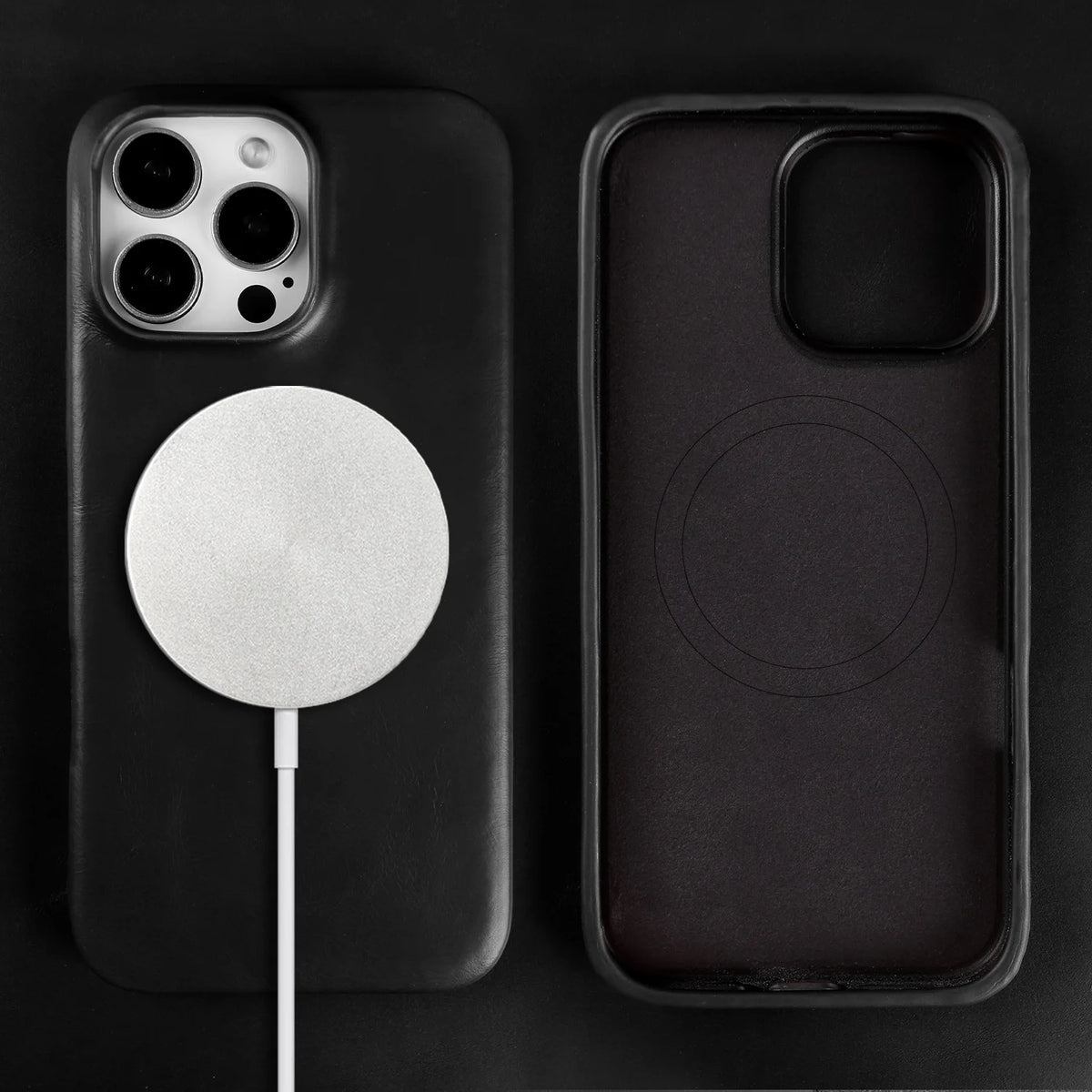 Vintage Full Wrapped Genuine Leather Case for Iphone 18 Pro Max 17 16 15 14 13 12 Business Oil Wax Magnetic Magsafe Phone Cover