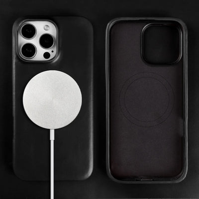 Vintage Full Wrapped Genuine Leather Case for Iphone 18 Pro Max 17 16 15 14 13 12 Business Oil Wax Magnetic Magsafe Phone Cover