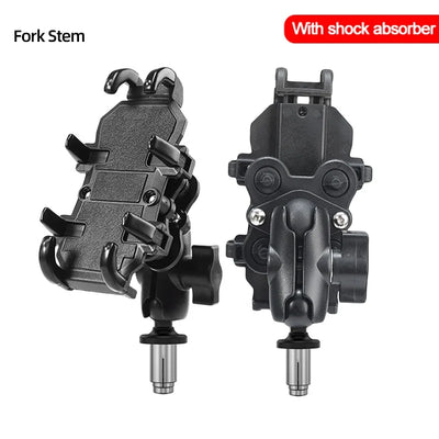 Motorcycle Bicycle Phone Holder Aluminum Handlebar Shock Absorption Cycling GPS Bracket for iPhone 16 Samsung Xiaomi Bike Mount