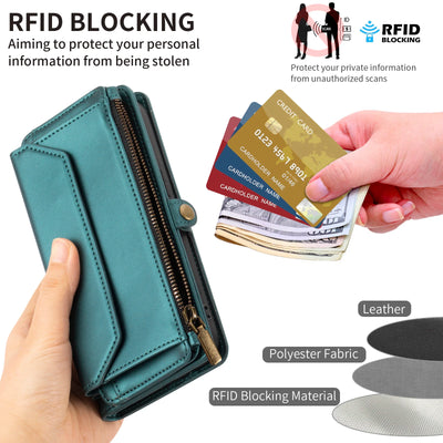 Wallet Protective Case for Samsung S26/S25/S24/S23/S22/S21 Ultra Cross-Shoulder Strap Protective Cover with Multiple Card Slots for Coins Faux Leather Phone Case