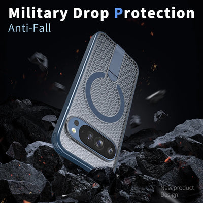 Magnetic Bracket Cooling Shockproof Phone Case For Google Pixel 11 10 9 Pro XL 10A 9A Mesh Ventilation Wireless Charging Cover